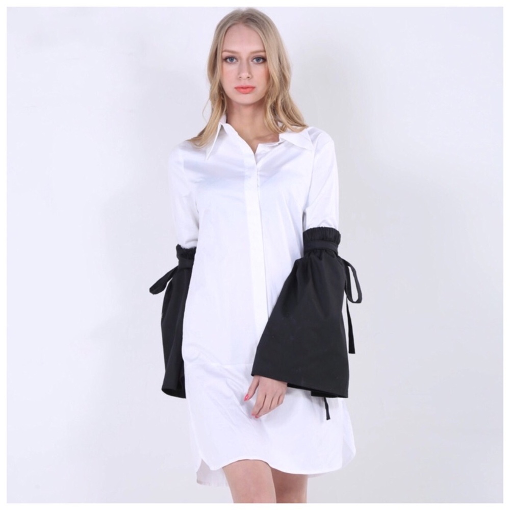 Black & White Tie Bell Stretch Sleeves - Picture 4 of 9